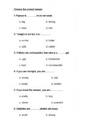 English worksheet: grammar test