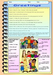 English Worksheet: Greetings 101