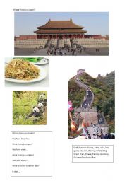English Worksheet: Where have you been? China