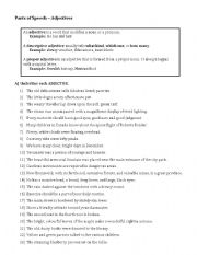 English Worksheet: Parts of Speech - Adjectives