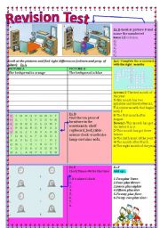 REVISION TEST! Preposition of place-Clock-Numbers-Months