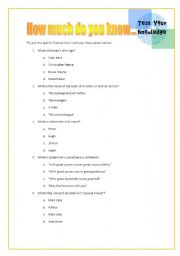 English worksheet: Superheroes quiz