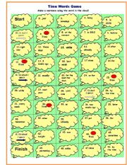 English Worksheet: Time Words Boardgame