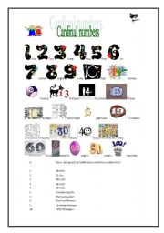 English Worksheet: cardinal numbers
