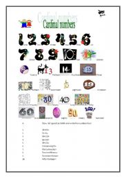 English worksheet: cardinal numbers