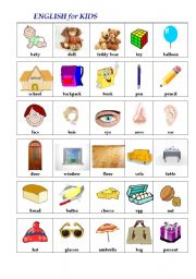 English Worksheet: ENGLISH in PICTURES (1st words)