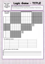 English worksheet: Logic game template 2nd version *** created with MS Word2003