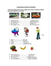 English Worksheet: comparison of adjectives