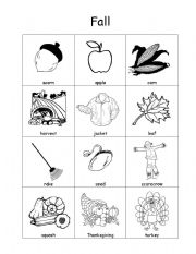 English Worksheet: Fall vocabulary