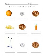 English Worksheet: Writing practice worksheet