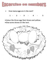 Numbers and colour worksheet