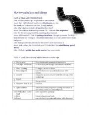 English Worksheet: Movie Idioms