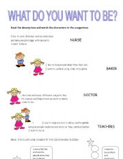 English Worksheet: What do you want to be?
