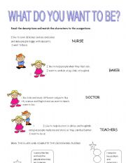 English worksheet: What do you want to be?