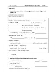English Worksheet: unti 5