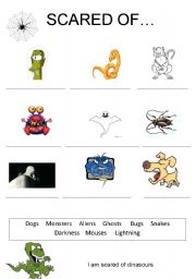 English worksheet: scared of