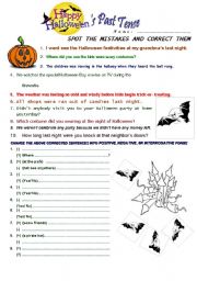 English Worksheet: Halloweens Past Tense
