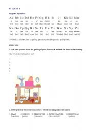 English worksheet: spelling_studentA