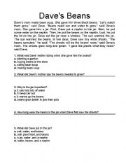 English Worksheet: reading comprehension