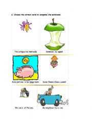 English worksheet: homonymy