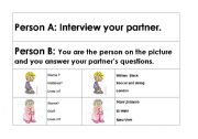English Worksheet: An interview - role play cards