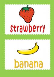 English Worksheet: fruit flash cards