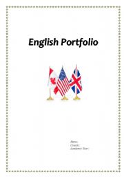 English Worksheet: PORTFOLIO COVER + 1st PAGE