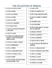 English Worksheet: similes