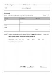 English Worksheet: end_of_unit_test