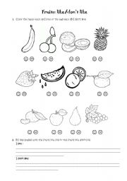 English Worksheet: FRUITS! LIKE/DONT LIKE