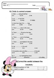 English Worksheet: present simple test