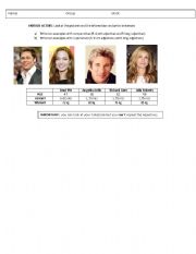 English Worksheet: famous actors