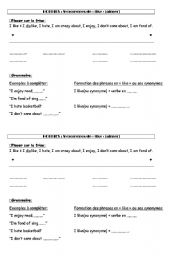English worksheet: adverbs hobbies