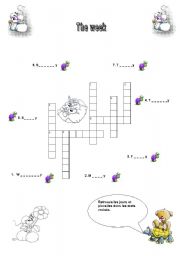 English Worksheet: days crosswords