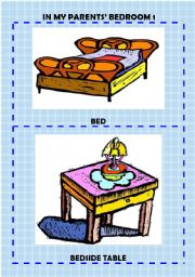 English Worksheet: In my parents bedroom; flash-cards 1/3