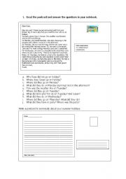 English Worksheet: In Summer (Part III)