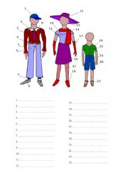 English Worksheet: Clothes