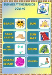 English Worksheet: Summer at the seaside - Domino - 20 pieces