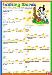 English Worksheet: linking