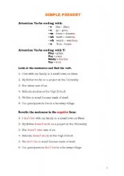 English Worksheet: simple present