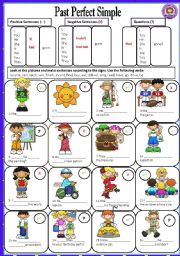 English Worksheet: PAST PERFECT SIMPLE