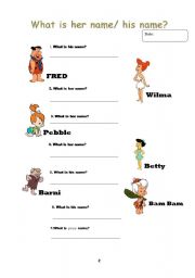 English Worksheet: her his name
