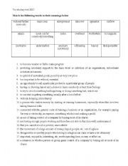 English Worksheet: BEC upper-intermediate short vocabulary test 