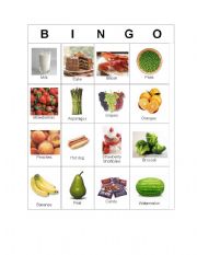 English Worksheet: Bingo food