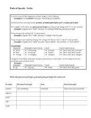 English Worksheet: Parts of Speech - Verbs