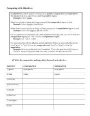 English Worksheet: Comparing with Adjectives