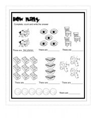 English Worksheet: How many