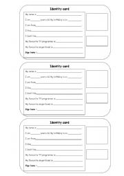 English Worksheet: Identity cards