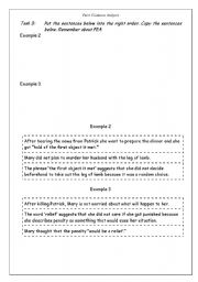English Worksheet: Practise writing a PEA paragraph- Lamb to the Slaughter