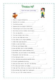 English Worksheet: Question tags